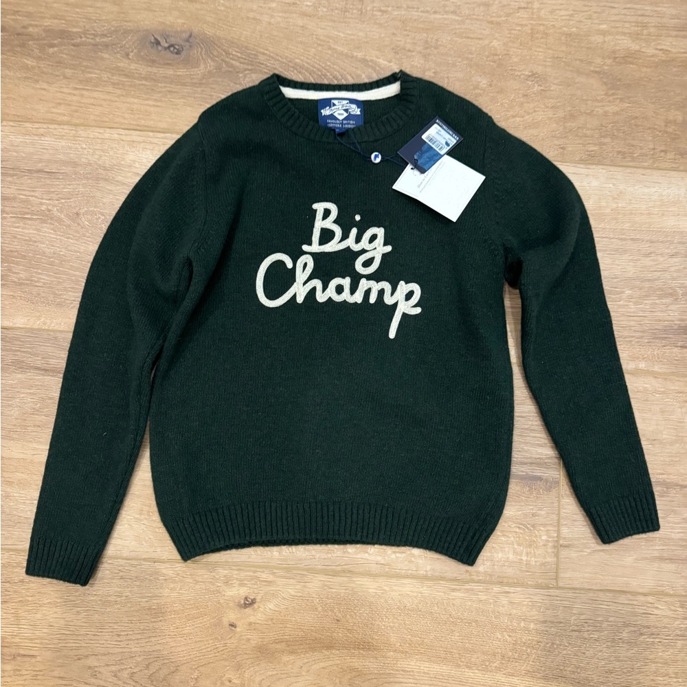 NWOT Trotters London x Thomas Brown Big Champ Wool Sweater | 10/11 Y Dark Green